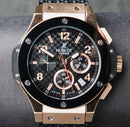 Hublot Big Bang 44mm Rosé Mostrador Preto Bezel Preto
