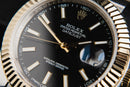 Rolex Datejust 41/36mm Aço/Dourado Mostrador Preto Luneta Canelada