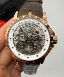 Roger Dubuis Excalibur Tourbillon Duplo 45mm Aço/Rose