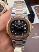 Patek Philippe Nautilus 39mm Aço/Rose, Mostrador Preto