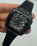 Hublot Square Bang Aço/OxBlack 44mm, Mostrador Preto Esqueleto