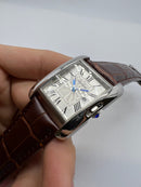 Cartier Relógio Tank Française Aço/Rose 39mm/36mm  - Couro