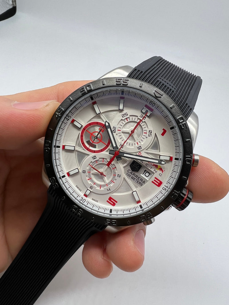 TAG Heuer Carrera RedBull Aço 43mm Mostrador Branco