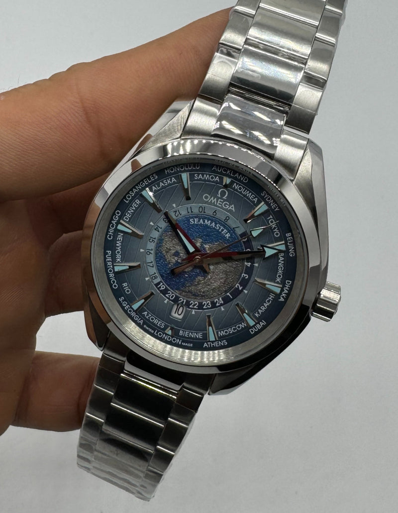 Omega Aquaterra 41,5mm Aço Mostrador Azul Luneta Lisa