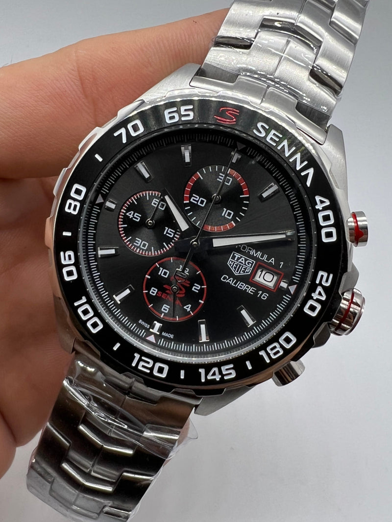 TAG Heuer F1 SENNA Tribute Edition - Cálibre 16 - 43mm, Aço Mostrador Cinza