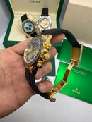 Rolex Daytona 40mm Dourado Mostrador Dourado Luneta Preta