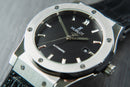 Hublot Classic Fusion 45mm Aço Mostrador Preto Bisel Aço