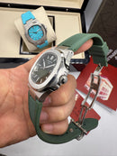 Patek Philippe Nautilus 39mm, Mostrador Verde, Pulseira Borracha