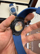 Patek Philippe Nautilus 39mm, Mostrador Azul, Pulseira Borracha