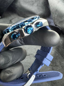 Tag Heuer F1 Cronometro 42mm Aço Mostrador Azul Luneta Azul