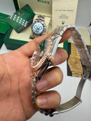 Rolex Datejust 41mm - Aço/Rose -  Mostrador Chocolate - Pulseira Jubilee - CLONE