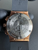 Hublot Classic Chrono Rosè 45mm Mostrador Preto Puls. Borracha/Couro