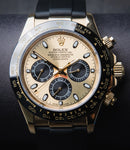 Rolex Daytona 40mm Dourado Mostrador Dourado Luneta Preta