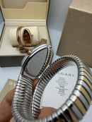 Bvlgari Serpenti Tubogas 01 Volta 35mm Aço/Dourado Mostrador Preto - Cravejado