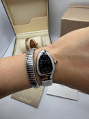Bvlgari Serpenti Tubogas 01 Volta 35mm Aço Mostrador Preto - Cravejado