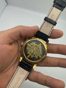 Patek Phillippe Turbilhão 42mm Aço/Dourado, Pulseira Couro