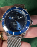 Breitling Superocean Aço 44mm Mostrador Azul Bisel azul