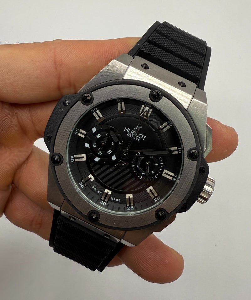 Hublot King Power 48mm Aço, Mostrador Preto
