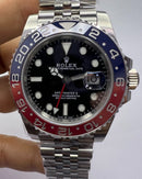 Rolex GMT-Master ll 40mm, Pepsi, Aço, Pulseira Jubilee - CLONE