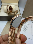 Bvlgari Serpenti Tubogas 01 Volta 35mm Aço/Rose Mostrador Chocolate - Cravejado