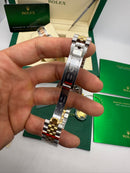 Rolex Datejust 36mm/31mm Aço/Ouro - Mostrador Cinza - Pulseira Jubilee - CLONE