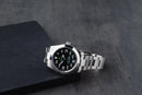 Rolex Air-King 40mm Aço Mostrador Preto Luneta Lisa Pulseira Oyster