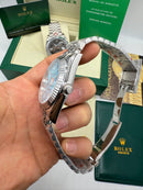 Rolex Date-Just 41mm Aço Mostrador Tiffany Luneta Canelada