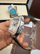 Patek Philippe Cubitus, Aço Fases da Lua 42mm, Mostrador Prata, Pulseira Nylon