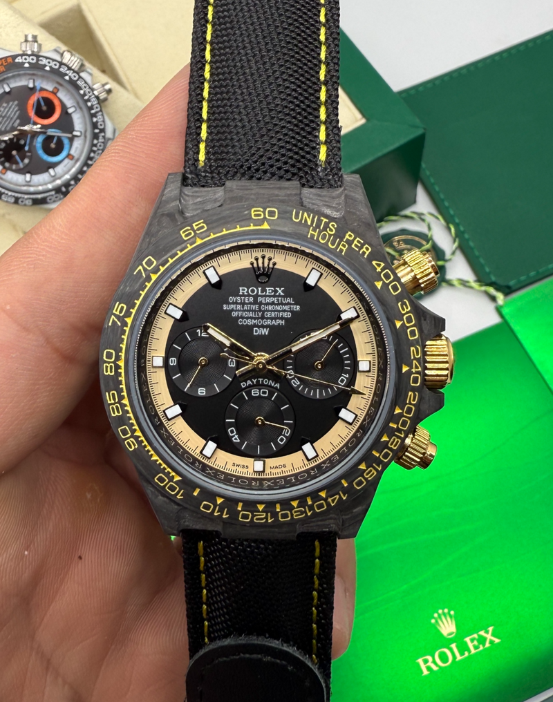 Rolex Daytona DIW Carbono 40mm, Pulseira Nylon/Couro