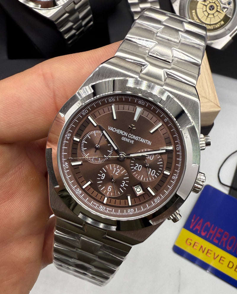 Vacheron Constantin Overseas Crono Aço 41mm, Mostrador Marrom