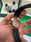 Rolex Daytona 40mm Dourado Mostrador Marrom, Luneta Preta