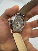 Patek Phillippe Fases da Lua Turbilhão 42mm Aço/Rose, Pulseira Couro