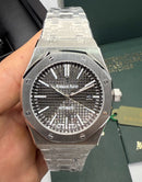 Audemars Piguet Royal Oak 41mm Aço Mostrador Grafite Bezel Aço Pulseira Aço