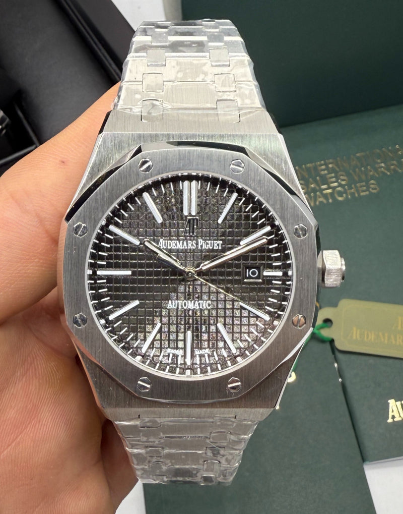 Audemars Piguet Royal Oak 41mm Aço Mostrador Grafite Bezel Aço Pulseira Aço