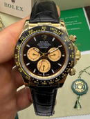 Rolex Daytona 40mm Aço/Dourado Mostrador Preto Luneta Preta