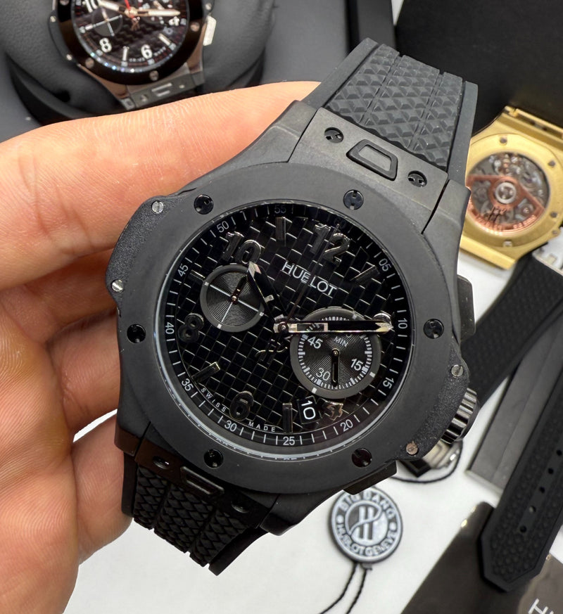 Hublot Big Bang 20th Anniversary King Aço/OxBlack 43mm, Mostrador Preto