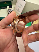 Rolex Daytona 40mm Aço/Rose Mostrador Marrom Luneta Preta