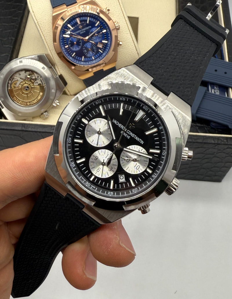 Vacheron Constantin Overseas Crono Aço 41mm, Mostrador Preto