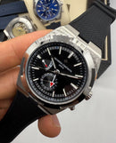 Vacheron Constantin Overseas Dual Time Aço 41mm, Mostrador Preto