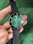 Breitling Superocean Aço 44mm Mostrador Verde Bisel Preto Pulseira Borracha