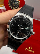 Omega Constellation 41mm Aço Puls. Couro