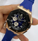 Audemars Piguet Royal Oak Offshore 44mm Mostrador Azul Bezel Aço