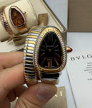 Bvlgari Serpenti Tubogas 01 Volta 35mm Aço/Dourado Mostrador Preto - Cravejado