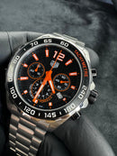 Tag Heuer F1 Cronometro 43mm Aço Mostrador Preto Bezel Preto