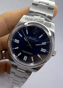 Rolex Oyster Perpetual Oystersteel 41mm, Mostrador Azul - CLONE