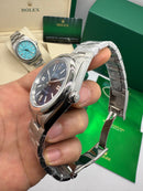 Rolex Oyster Perpetual 36mm/41mm Aço Mostrador Azul