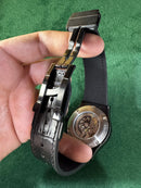 Hublot Classic Fusion 45mm Aço Rosê e Mostrador Preto Puls. Couro com Borracha