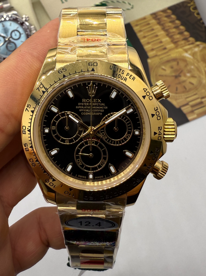 Rolex Daytona Oyster AllGold* 40mm - Mostrador Preto - CLONE