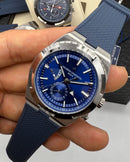 Vacheron Constantin Overseas Dual Time Aço 41mm, Mostrador Azul