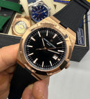 Vacheron Constantin Overseas Aço/Rose 40mm, Mostrador Preto